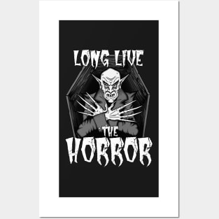 Long Live the Horror (Vampire Black and White) Posters and Art